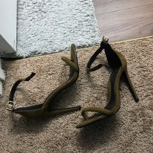 Green ankle strap heels